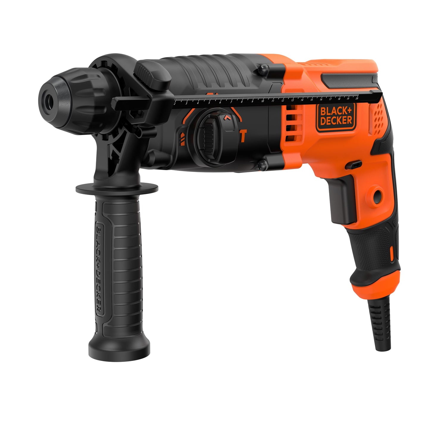 Taladro percutor black+decker behs01 650w 1.4j sds+ | mango lateral | parada profunda | Broca para hormigón de 6 mm y 8 mm | adaptador de portabrocas - behs01-qs