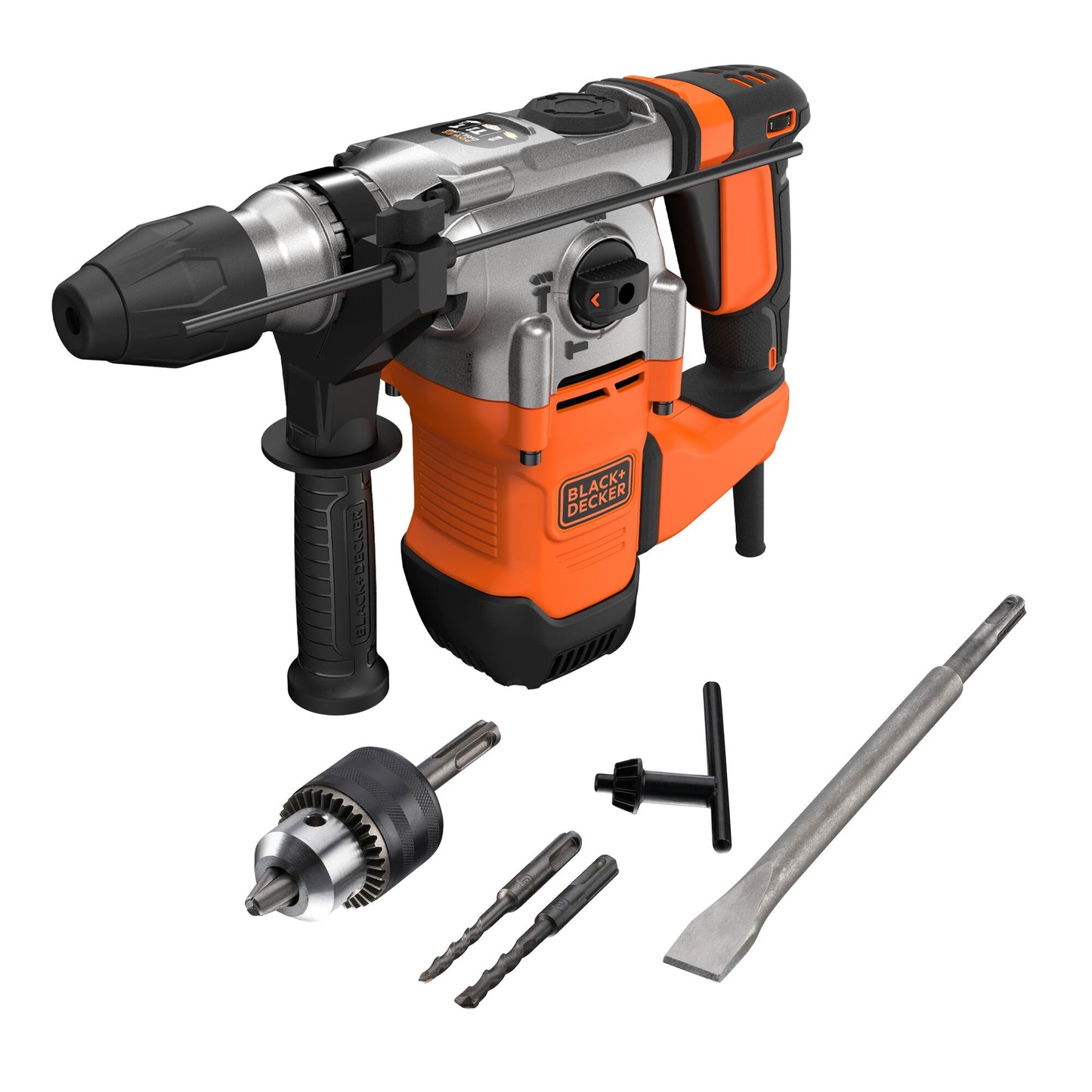 Taladro percutor black+decker behs03k 1250w 3.7j sds+ | en caso - behs03k-qs