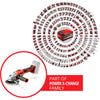 Einhell axxio accu haakse slijper 18 125 q (rood zwart, accu en oplader niet inbegrepen)