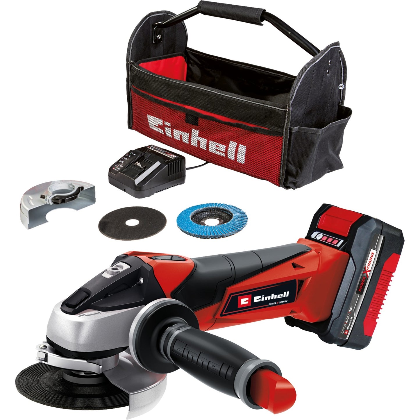 Grinder de ángulo de batería de Einhell TC-Ag 18 115 Li Kit