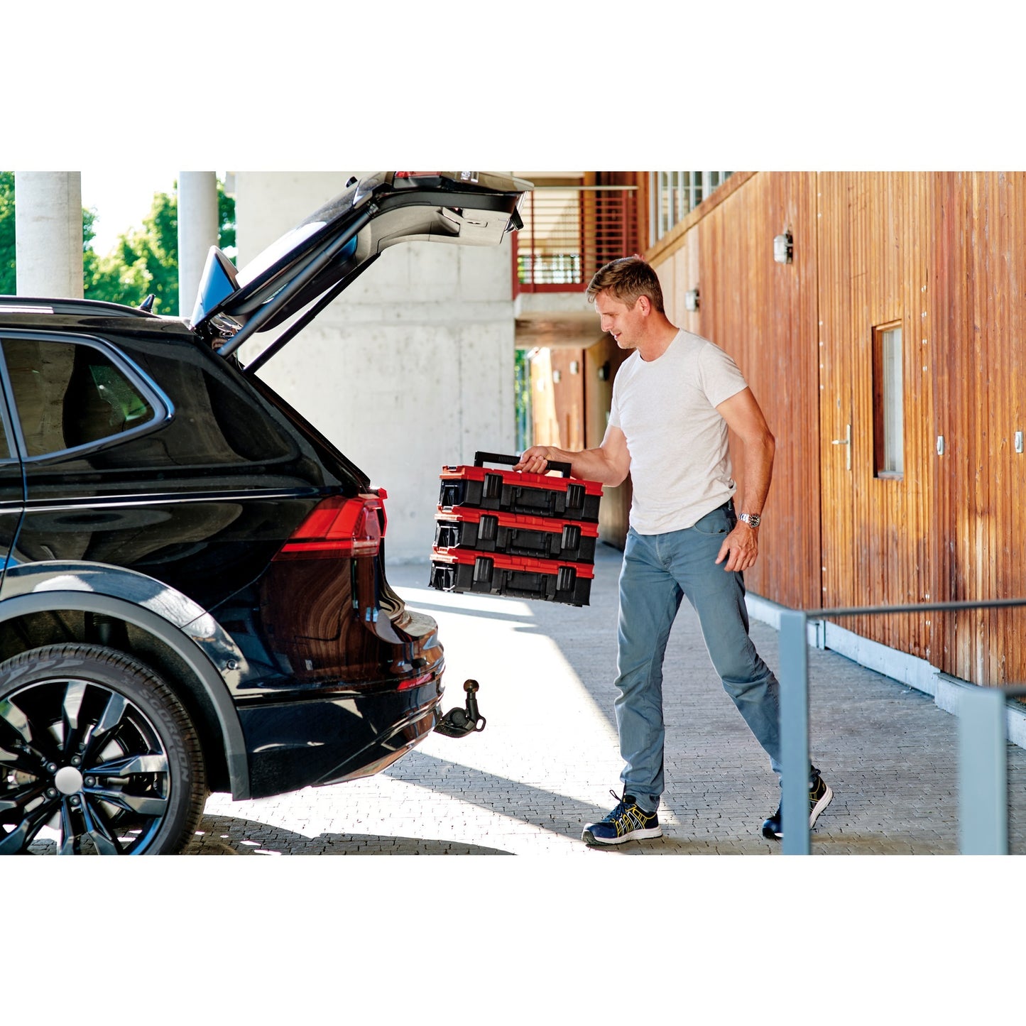 Einhell e-case s-f gereedschapskist (zwart rood)
