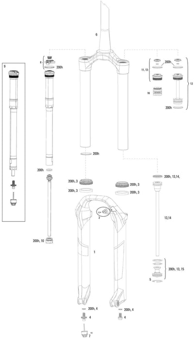 Rockshox verende voorvork pike dj susp. fork rs pike dj red 100mm travel