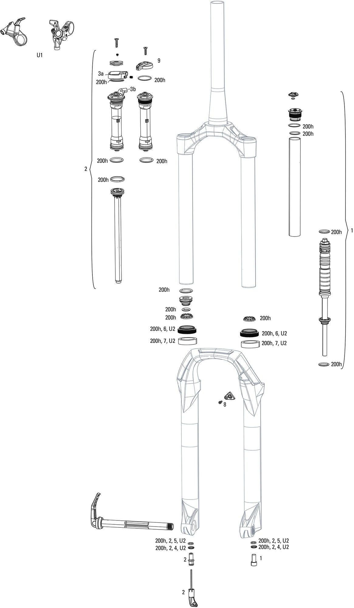 Rockshox verende voorvork judy silver tk susp.fork rs judy sil.tk 100mm black
