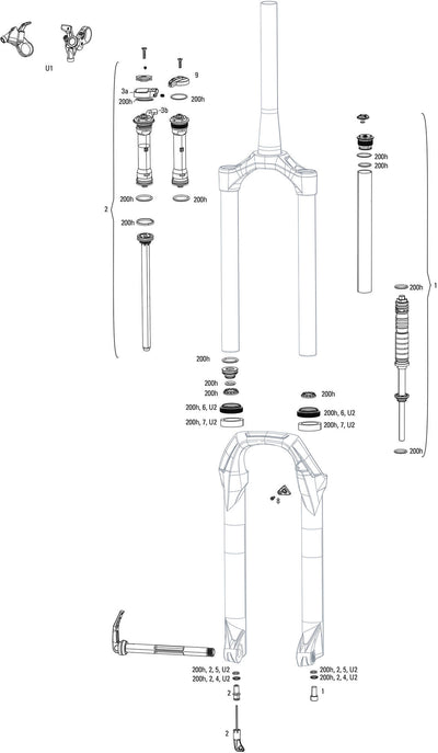 Rockshox verende voorvork judy silver tk susp.fork rs judy sil.tk 100mm black