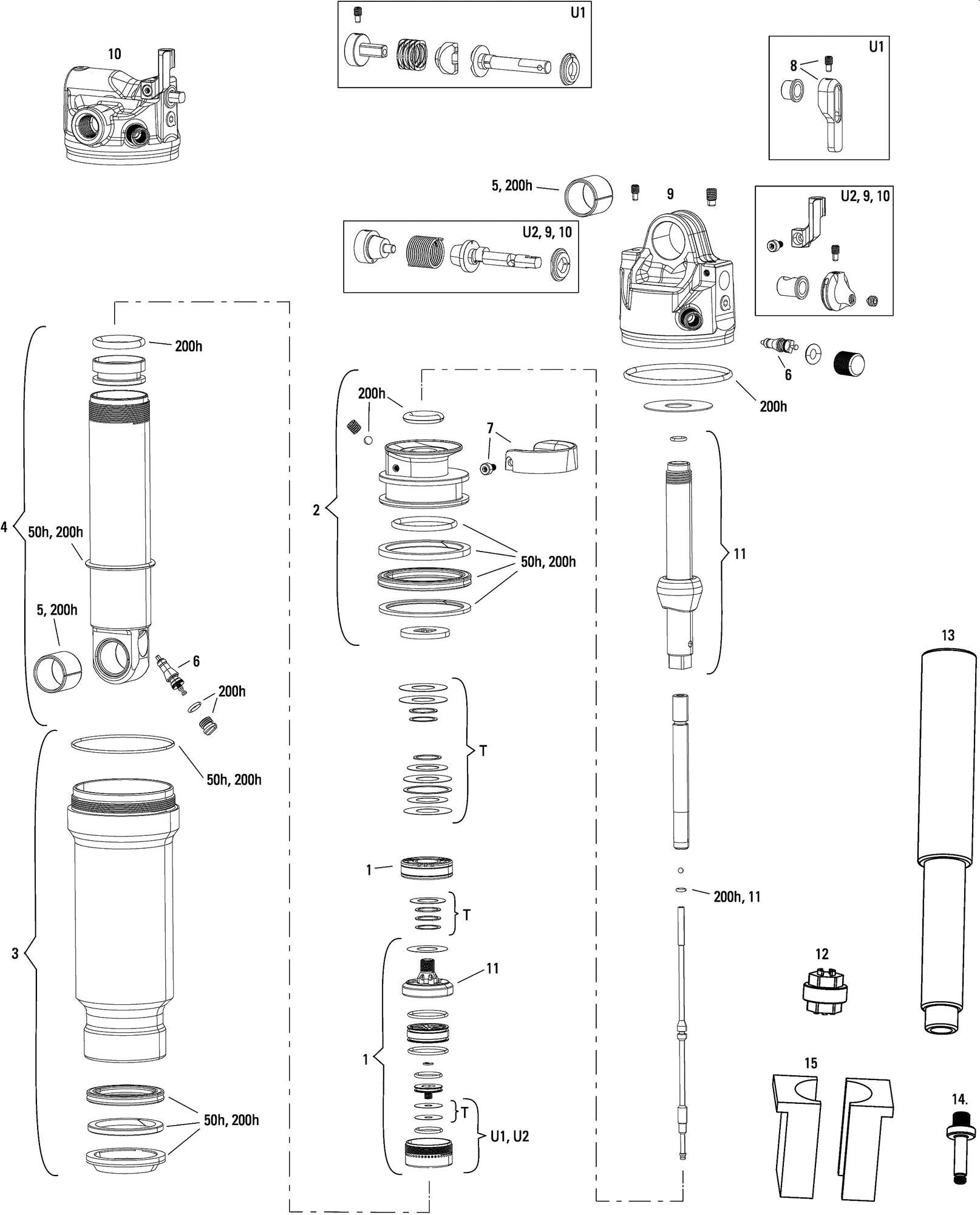 Rockshox schokdemper sidluxe ultimate 2p rear shock rs sidluxe ult.2p 185 x 47,5mm