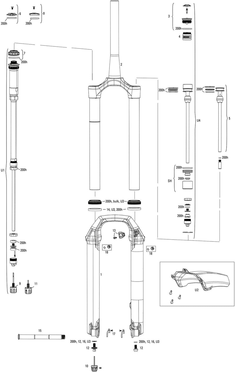 RockShox Susp.F.Fork Rs Pike Ult.RC2 27.5 Boost 140mm nero