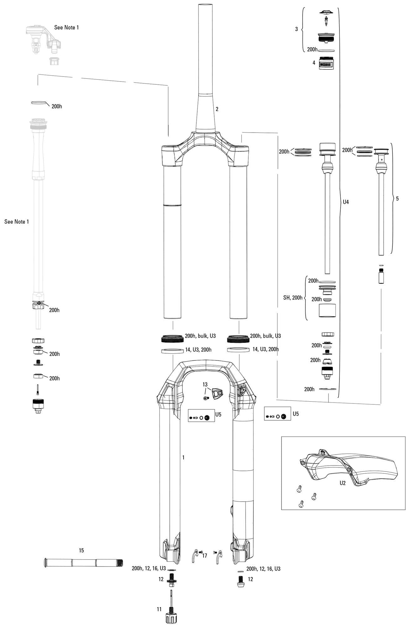 RockShox Susp.Fork Rs Pike Ult.fa 27,5 29 Boost 140mm BL.