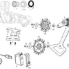 Derail posteriore SRAM. AXS XPLR rosso E1 10-46t argento