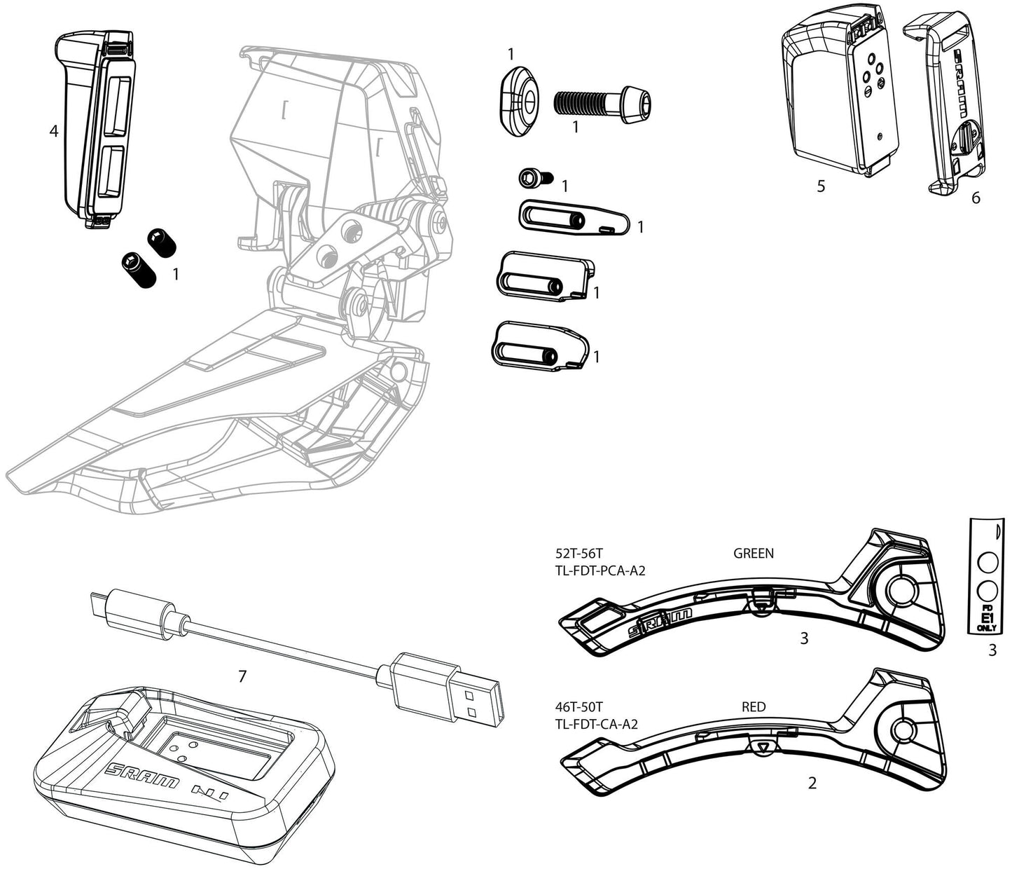 Sram Fr.derail. Axs Red e1 Braze-on