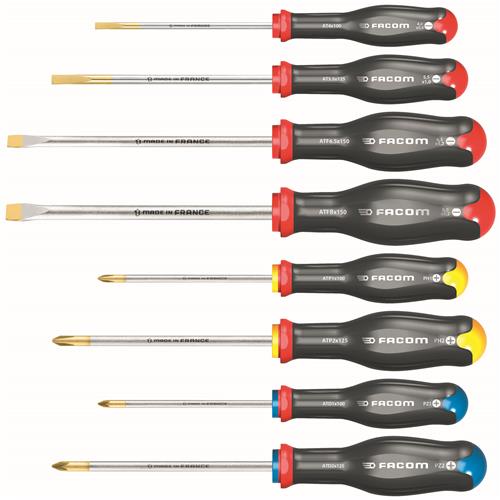Juego de destornilladores Facom de 8 piezas.