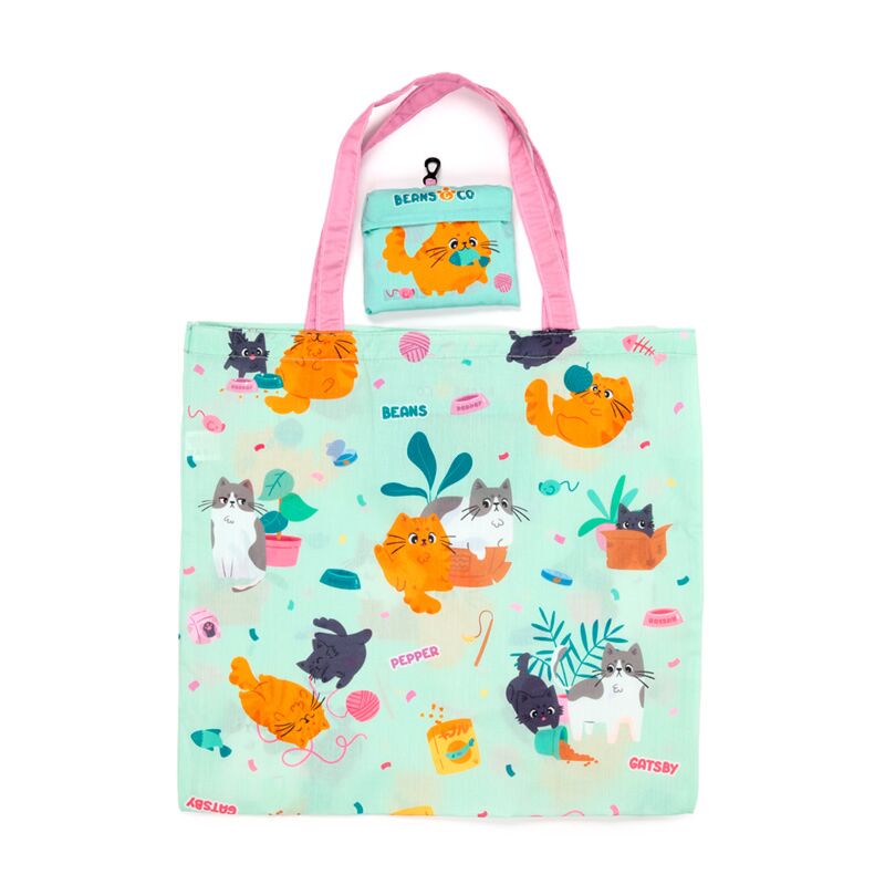 Borsa pieghevole in Rpet - Beans Co Cats