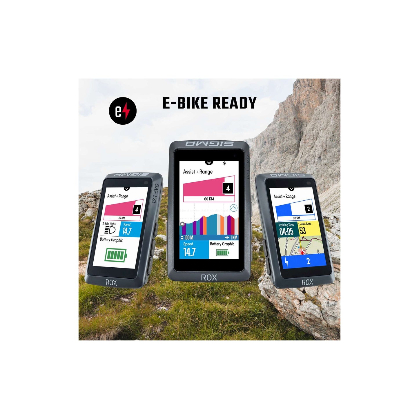 Sigma Bicycle Computer Rox 12.1 Evo White Set con sensores