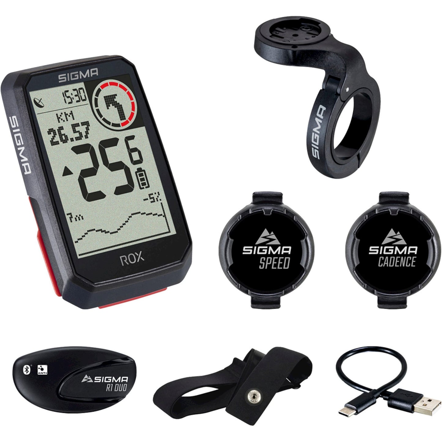 Sigma rox 4.0 gps zw zw hr stuurhouder cad snelh sensor top mount set