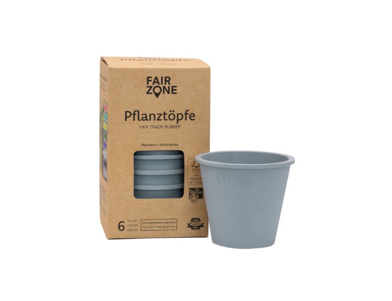 Fairzone Plant Pot Grey Grey 6 pezzi