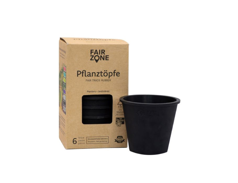 Pentole per piante fairzone naturale in gomma nera 6 pezzi