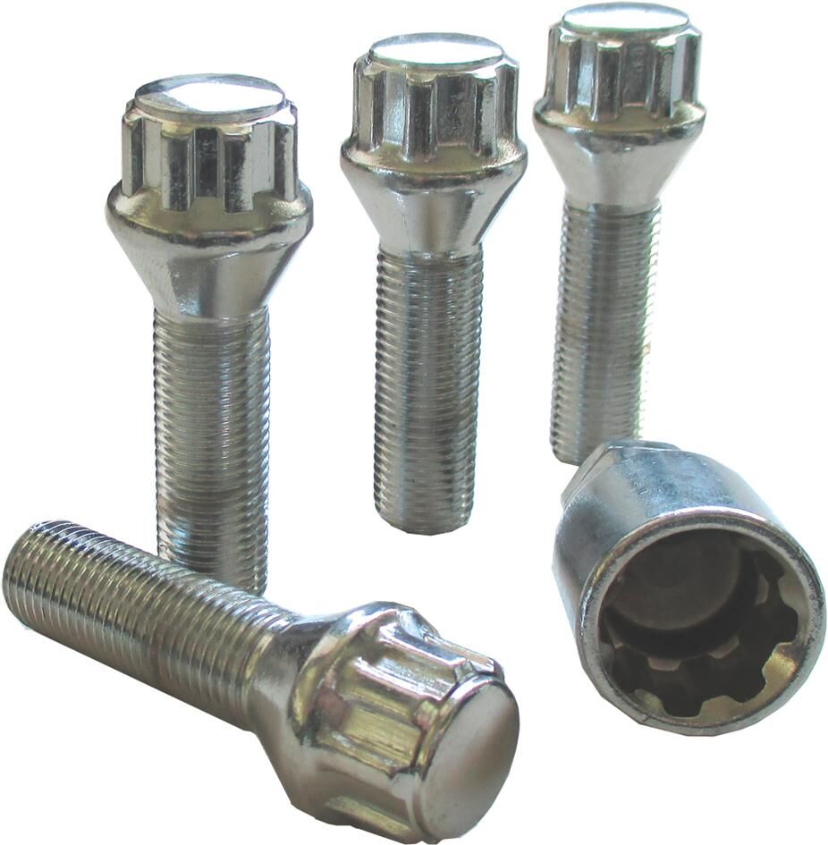 AutoStyling Seehase Rim Locks Conjunto de Chrome Cone 60, M14x1.25x27 mm