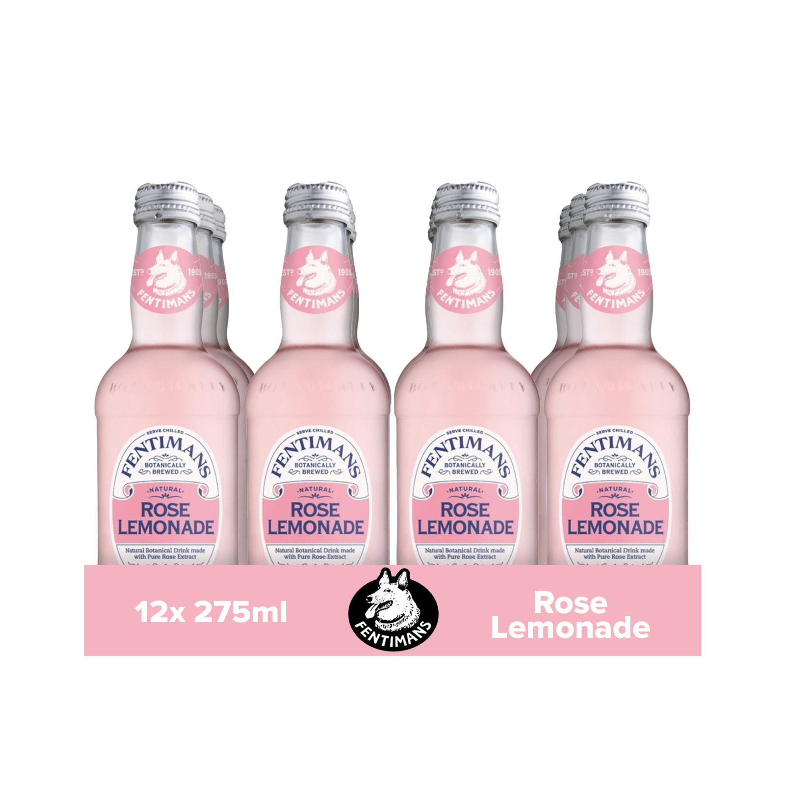 Fentimans rose lemonade bottle (12x 275ml)