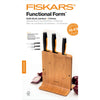 Bloque de cuchillos de bambú Functional Form de Fiskars con 3 cuchillos
