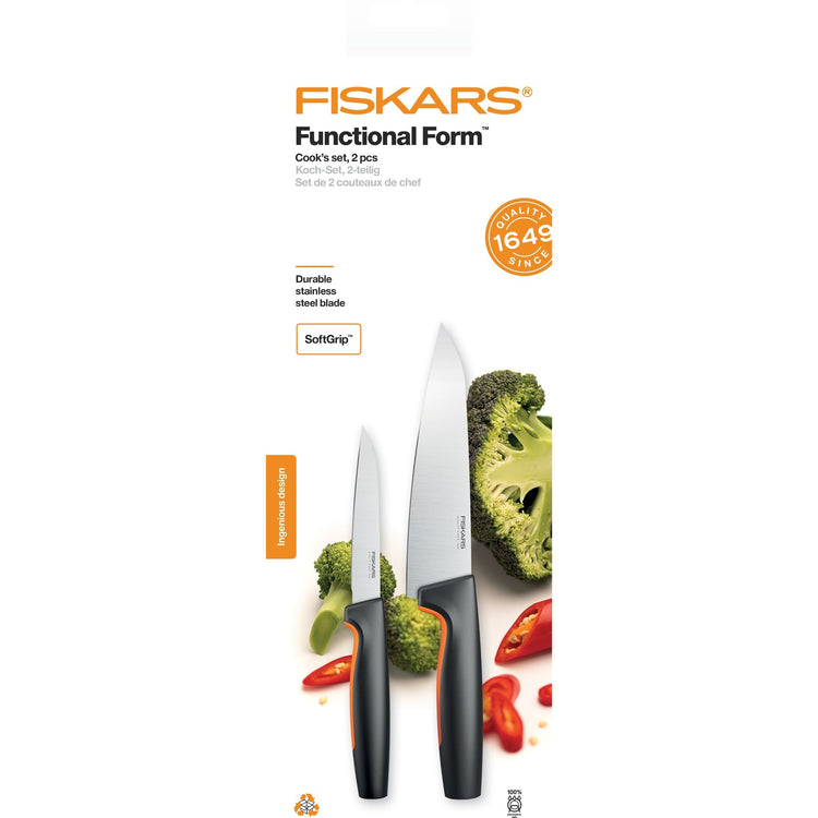 Coltelli da chef Fiskars Functional Form 2 pezzi