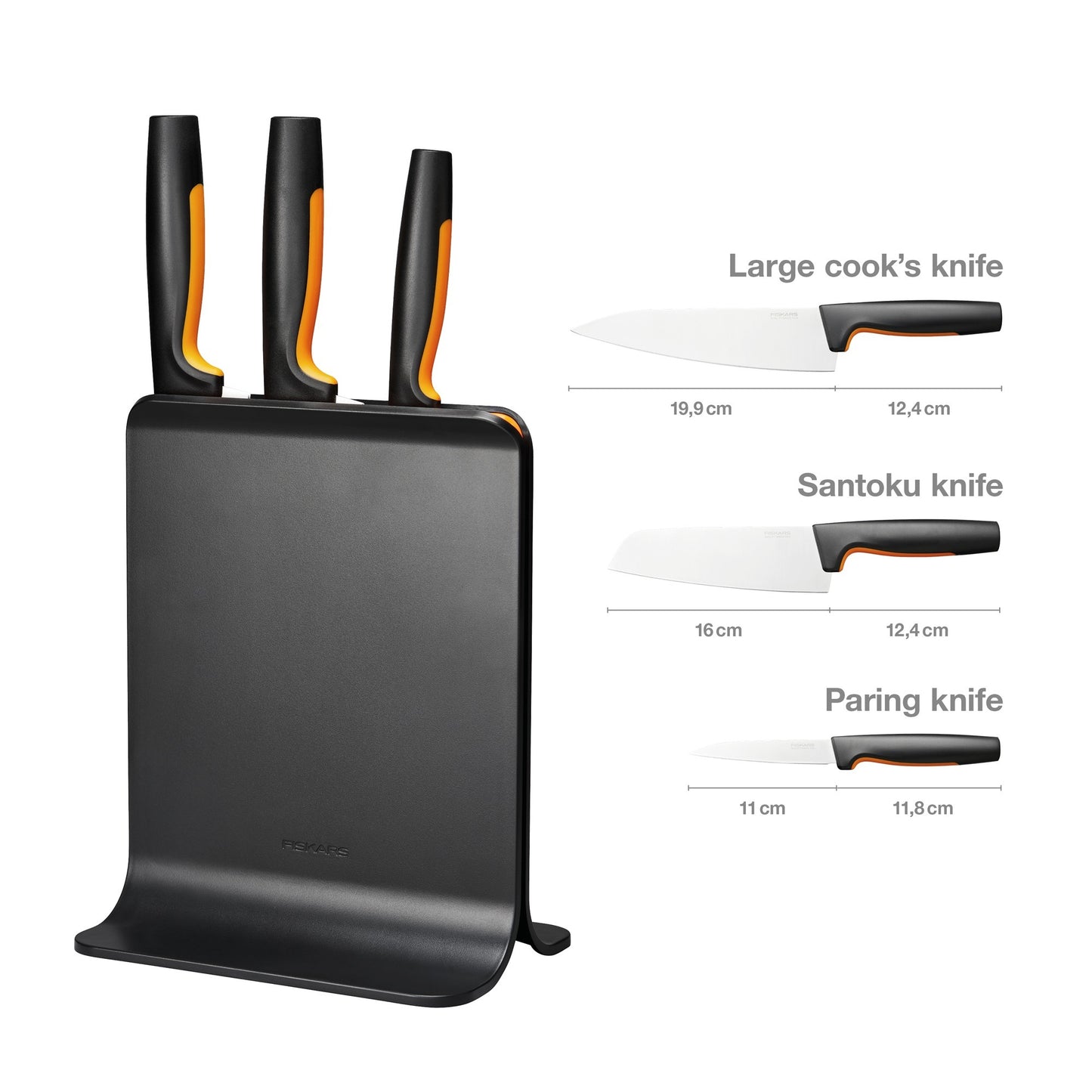 Fiskars Functional Form Ceppo di coltelli in plastica con 3 coltelli