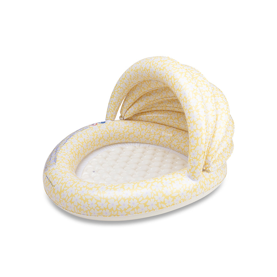 Florish | Piscina gialla Ø 100 cm con tenda da sole