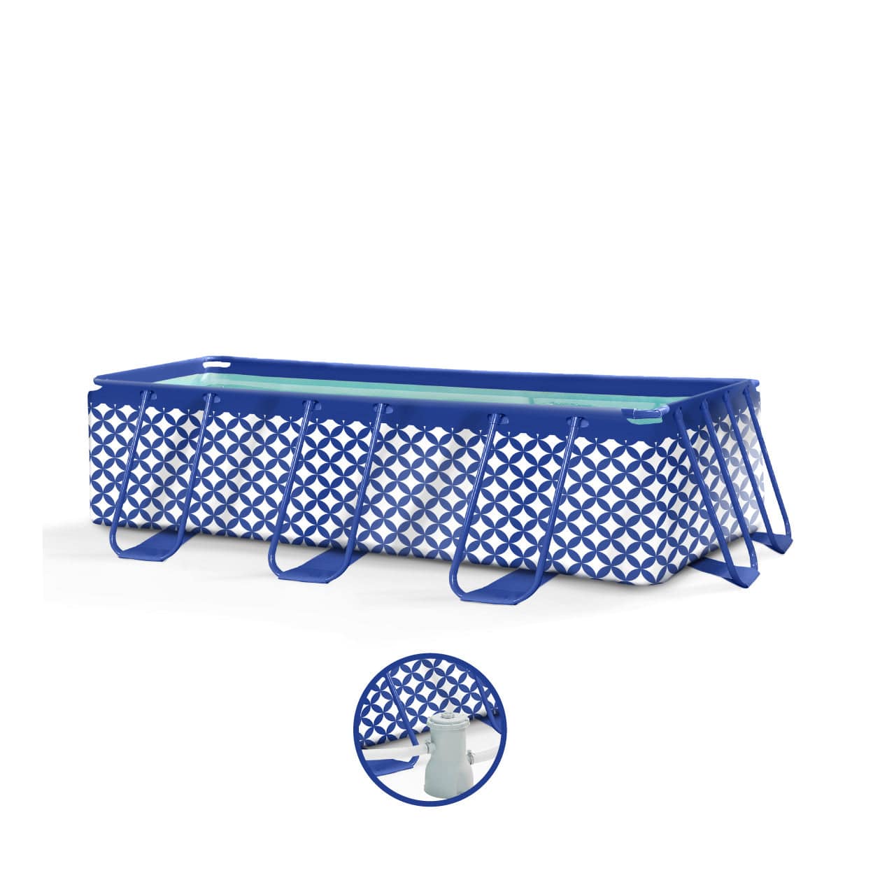 Eleganza | Piscina blu scuro blu bianco piscina 400x200x100 cm incl. Accessori
