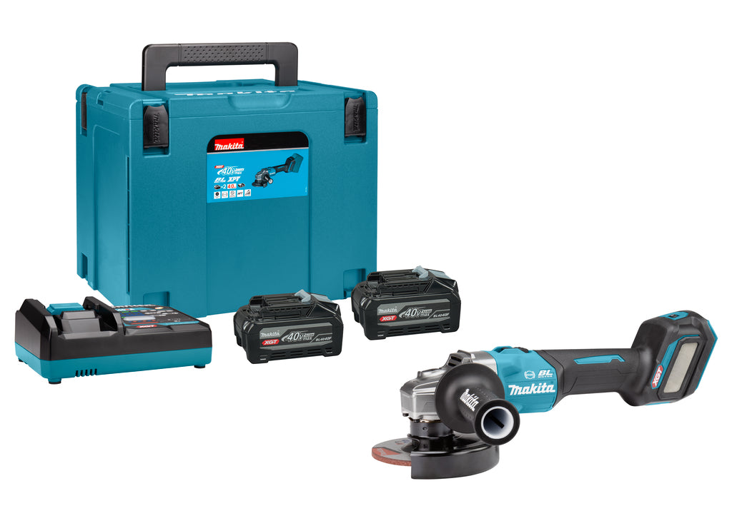 Makita ga032gu201 xgt 40v max accu haakse slijper | 125mm | 2 accu's en lader in koffer - ga032gu201