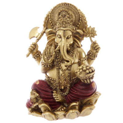 Statuetta ganesh rosso oro 16cm