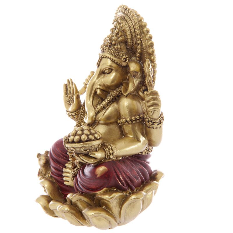 Statuetta ganesh rosso oro 16cm