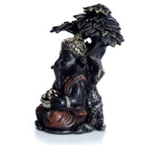 Zwart goud ganesh zittend onder boom - afbeelding 2