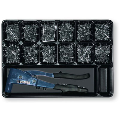 168934 ass. klinknagels met tang in koffer