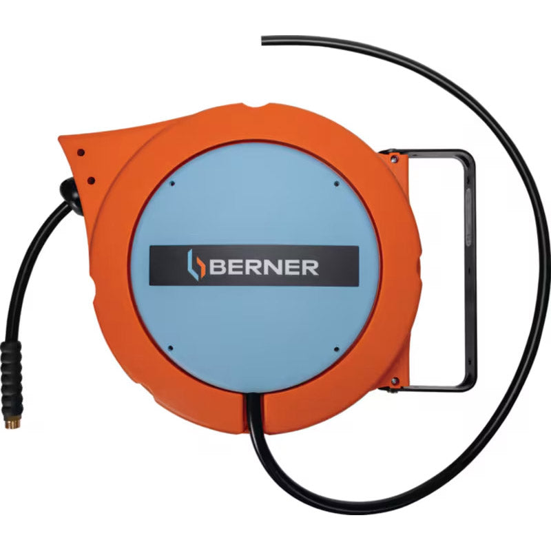 Berner luchthaspel 15bar 10m �8mm zelfoprollend oranje