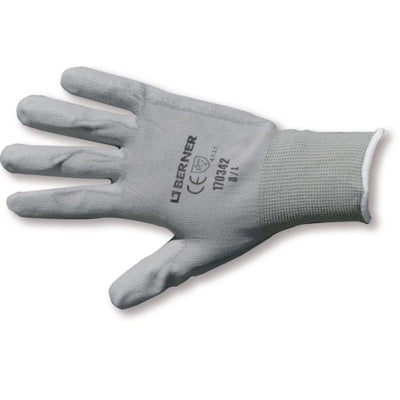 Guantes de trabajo bernés B-Grip PU Tamaño 8 Cat.2 Gris