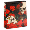 Calavera y rosas Bolsa de regalo de rosa roja XL