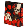 Calavera y rosas Bolsa de regalo de rosa roja XL