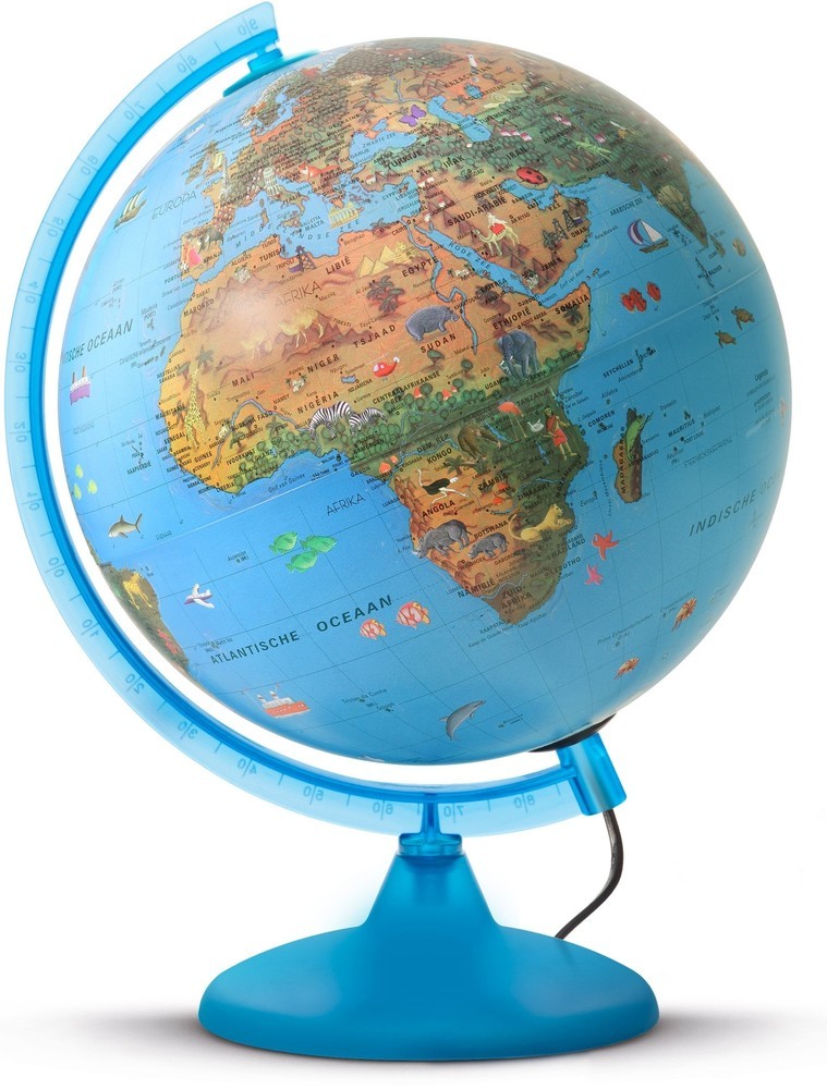 Globo terráqueo: globo de 25 cm con iluminación LED (0325bu)
