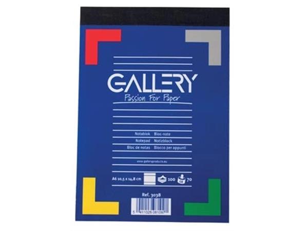 Blocco note Gallery formato 105 x 148 cm (a6), blocco a righe da 100 fogli