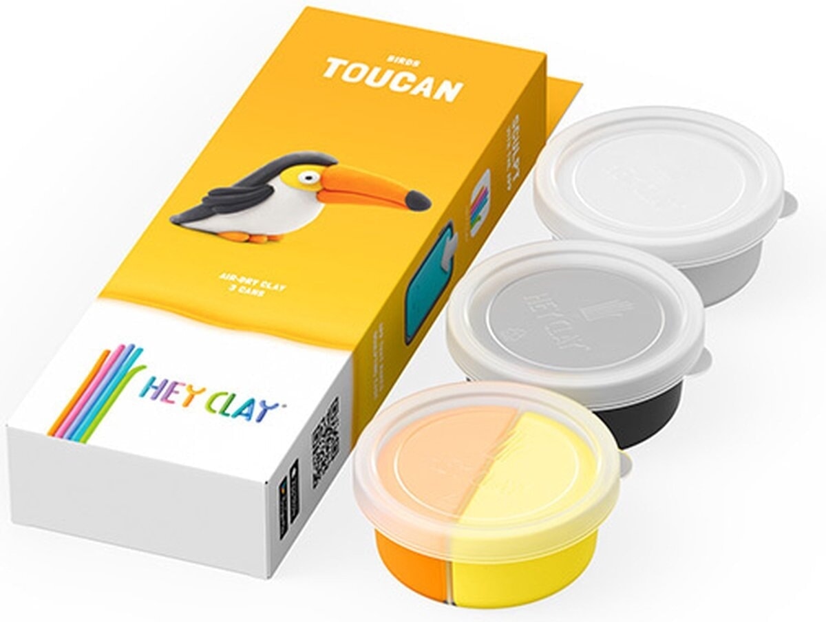 Tucano in hey-clay 3 barattoli di pasta da modellare