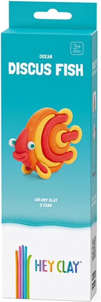Hey-clay pez disco oceánico 3 latas de plastilina