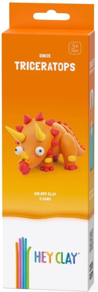 Hey-clay triceratops 3 botes de plastilina