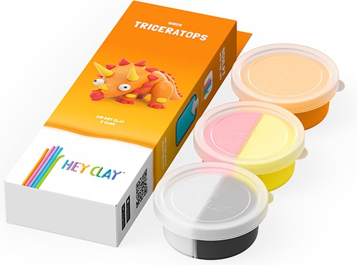 Hey-clay triceratops 3 botes de plastilina