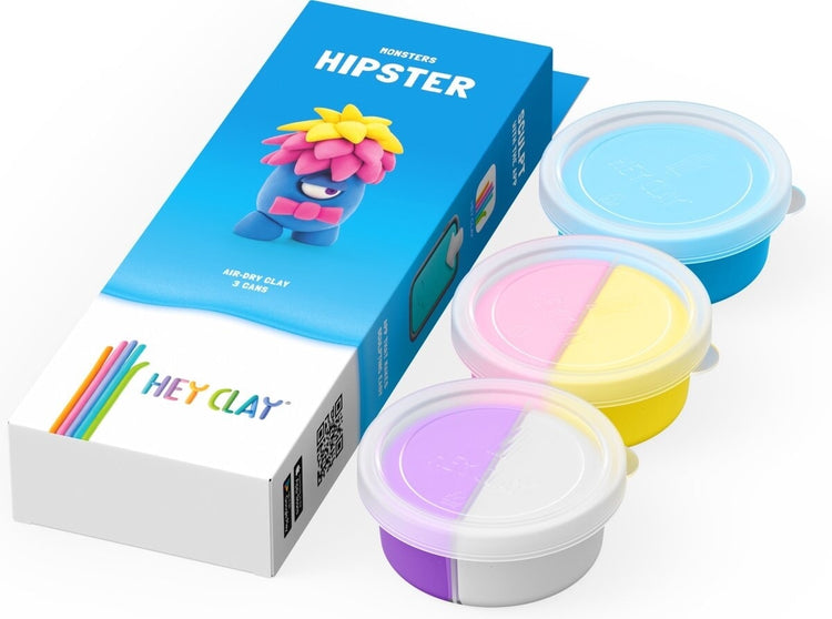 Hey-clay hipster 3 barattoli di pasta da modellare