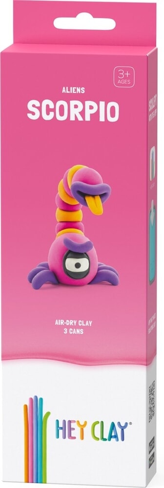 Hey-clay aliens scorpio 3 barattoli di pasta da modellare