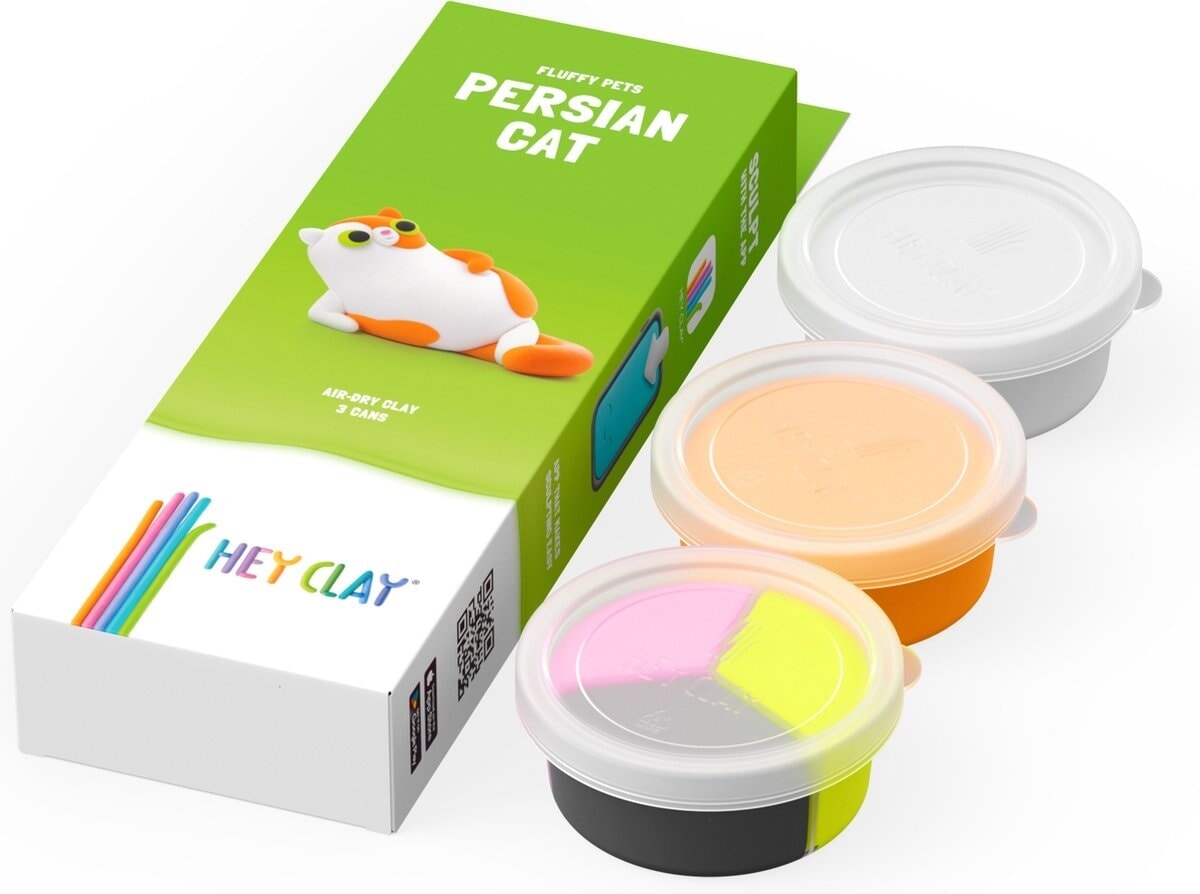 Hey-clay mascotas esponjosas gato persa plastilina