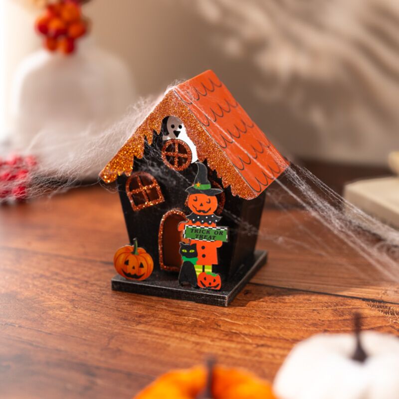 Trucco o trattamento inquietante House Pumpkin Halloween Decorazione a LED