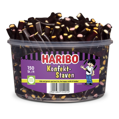 Barrette Haribo alla liquirizia (150 pezzi)