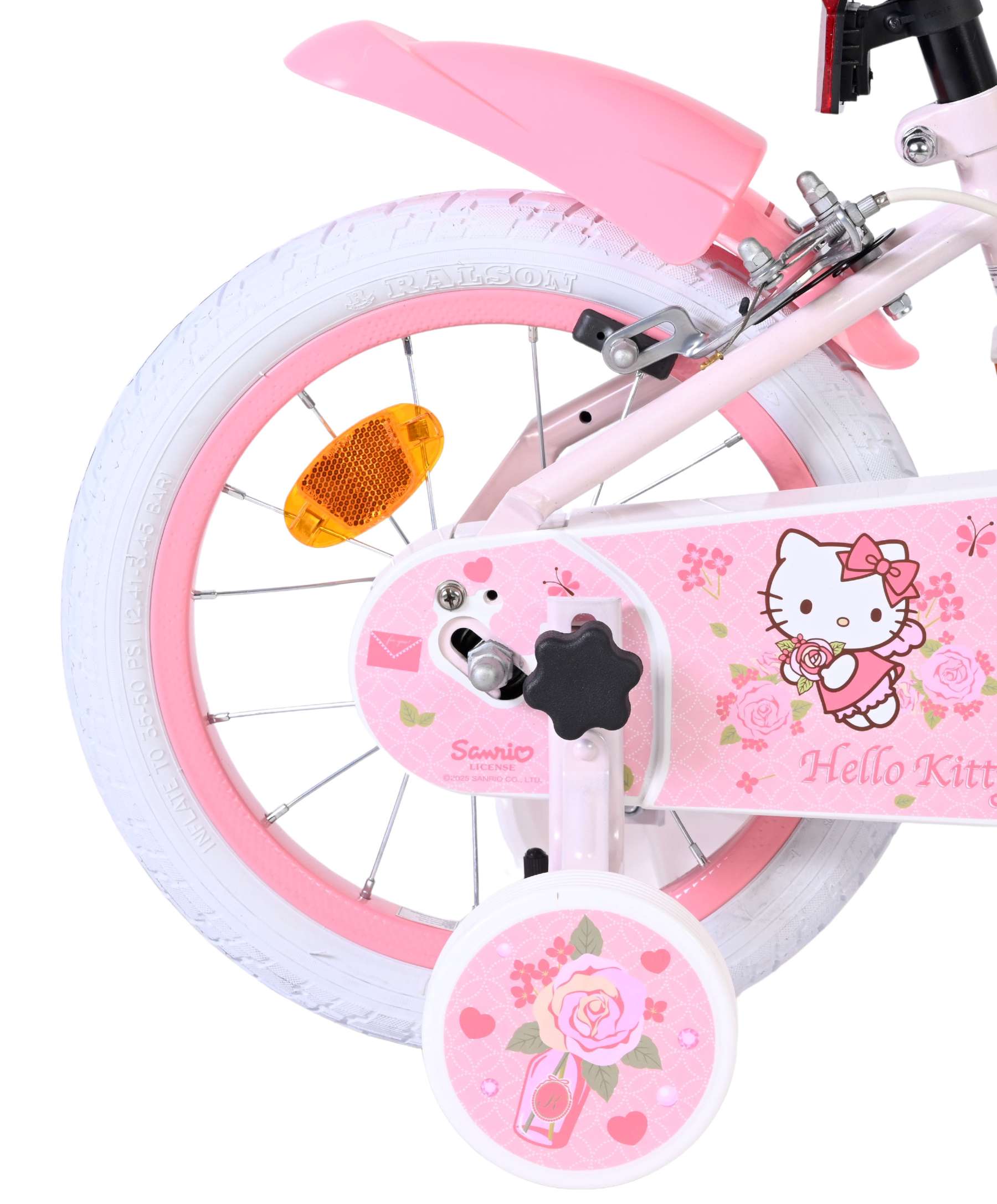 Hello kitty kinderfiets - meisjes - 14 inch - roze - twee handremmen
