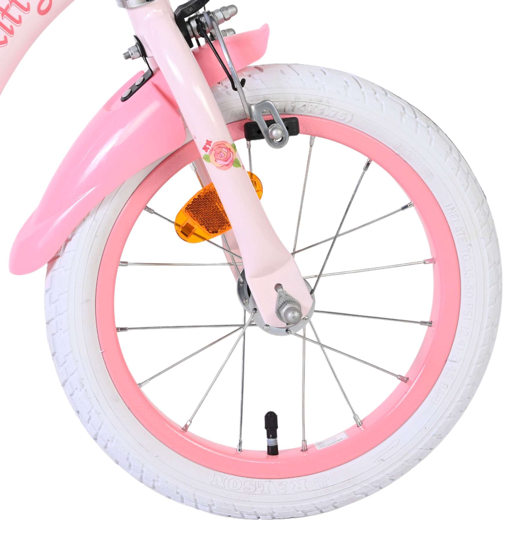 Hello kitty kinderfiets - meisjes - 14 inch - roze - twee handremmen