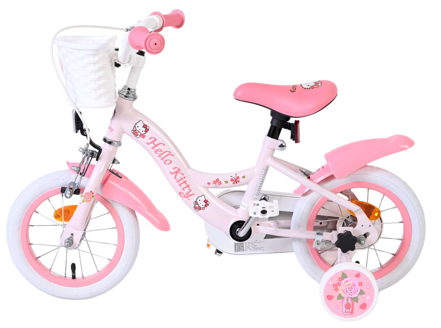 Bicicleta infantil Volare hello kitty - niña - 12 pulgadas - rosa