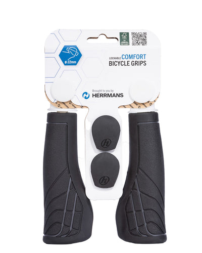 Herrmans Line DD36 - Manico per biciclette ergonomicamente regolabile (125 mm) - Grigio nero